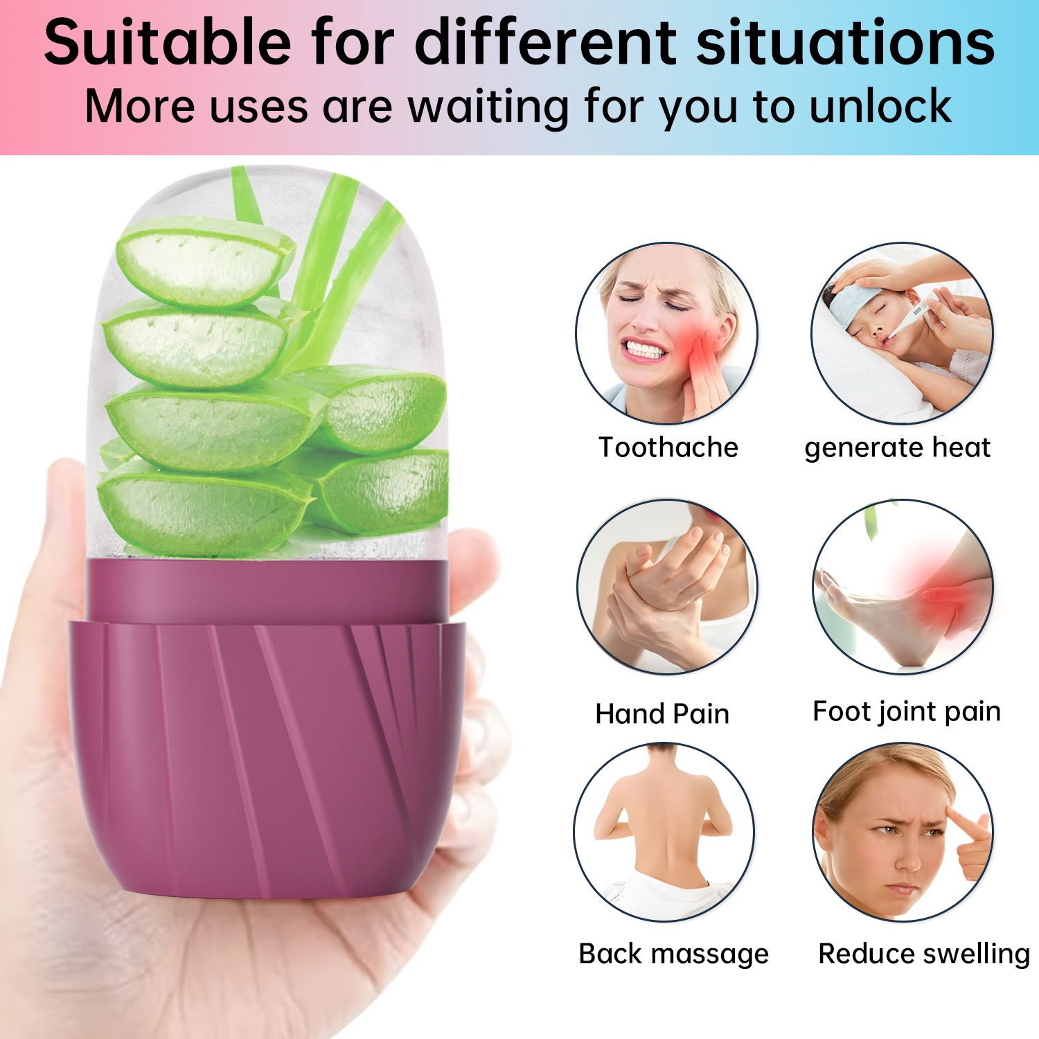 Face Ice Roller Puffiness - Эстетичная полосатая форма для льда для