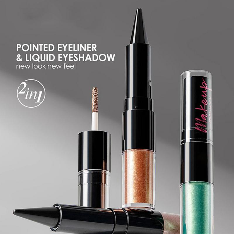Waterproof Liquid Eyeliner Pen - 2 в 1 красочные жидкие тени