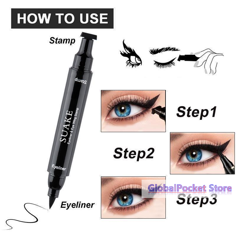 [TG823] 2 шт. черной двусторон – обзор и цена Waterproof Liquid Eyeliner Pen