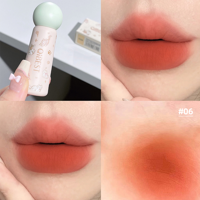 QIBEST милая бархатная матовая – обзор и цена Matte Velvet Lip Tint Long Lasting